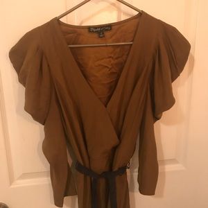 Elizabeth & James Ruffle Sleeve Silk Dress